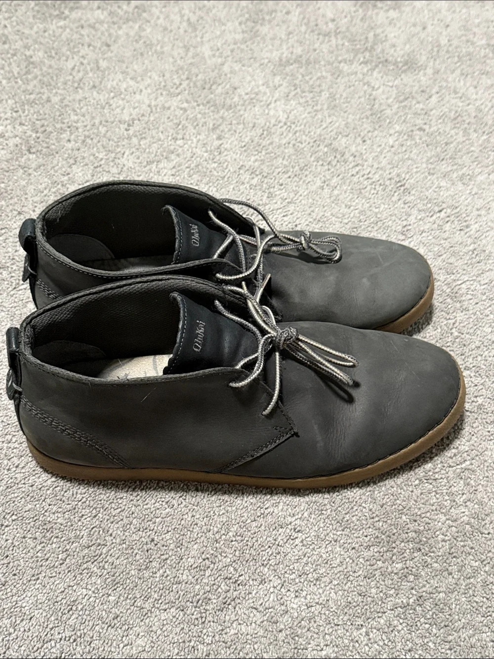 OluKai Kupono Leather Chukka Shoes Size 12 Black